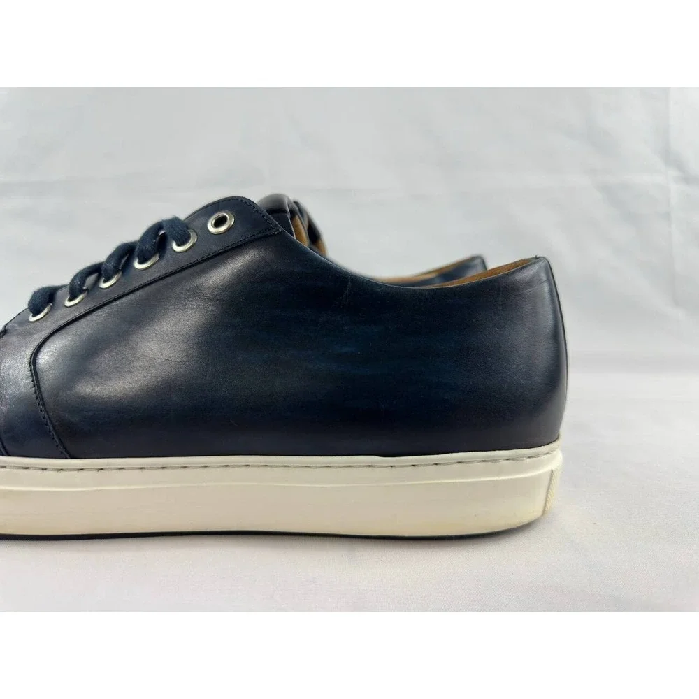 MAGNANNI Costa Low Sneakers Navy Blue Leather Men's Shoes Size 10.5